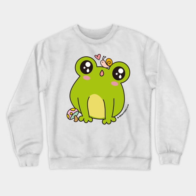 cute frog, kawaii frog cartoon Crewneck Sweatshirt by princessmi-com